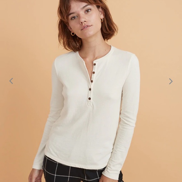 Marine Layer Tops - NWT Marine layer double knit Henley Blanc de blanc size M and Xl